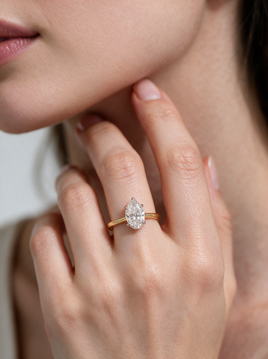 Clara 1.02-1.03ctw Pear Lab Grown Diamond Solitaire Ring