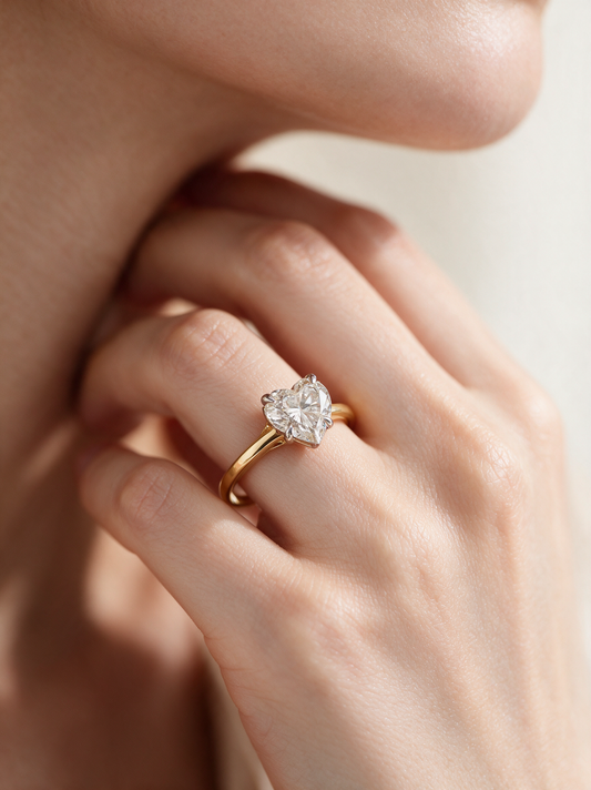 Clara 0.94-1.50ctw Heart Lab Grown Diamond Solitaire Ring