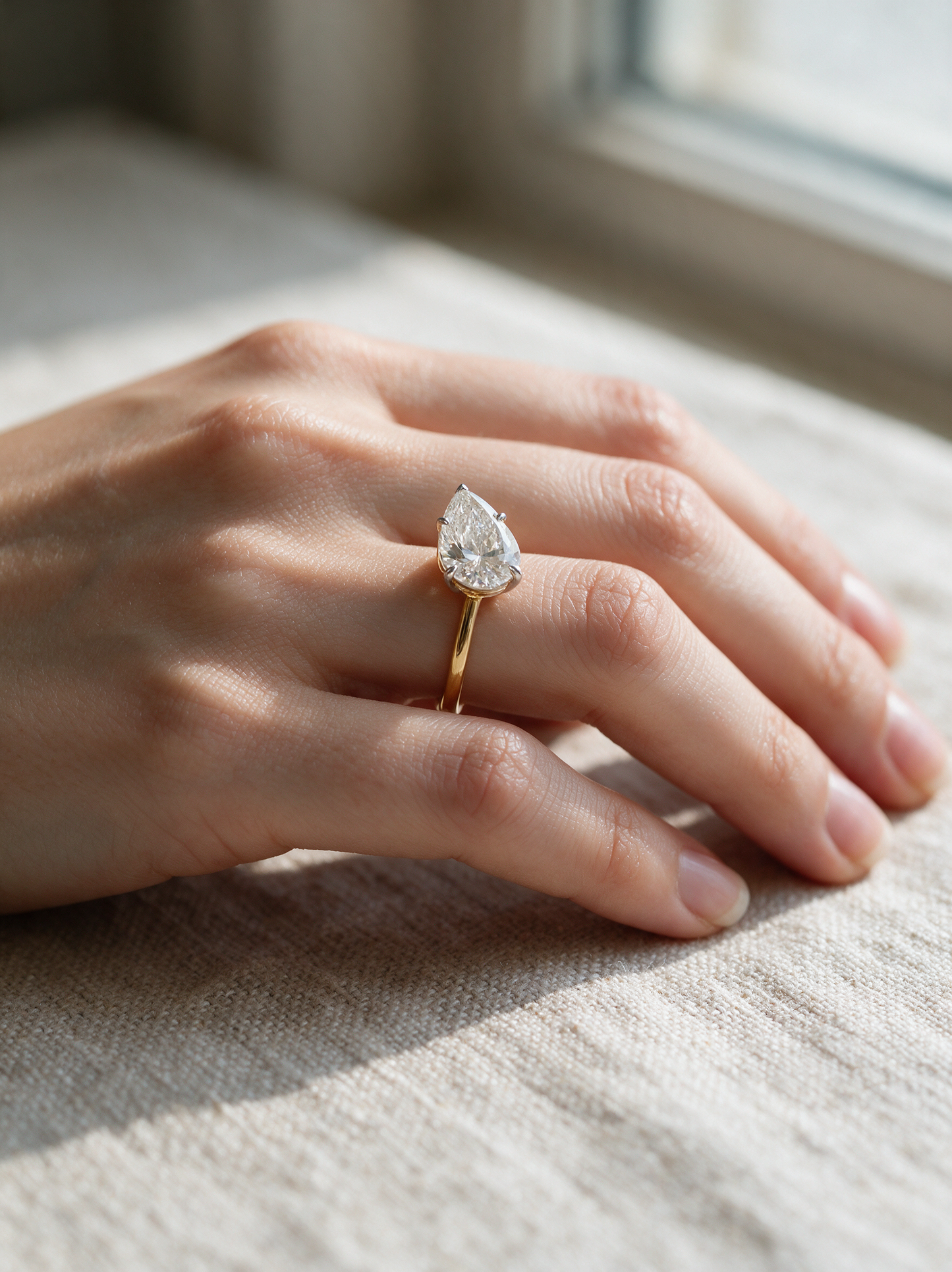 Clara 1.02-1.03ctw Pear Lab Grown Diamond Solitaire Ring