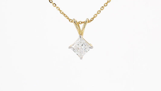 Vera 1.10-1.15ctw Princess Kite Solitaire Pendant Lab Grown Diamond