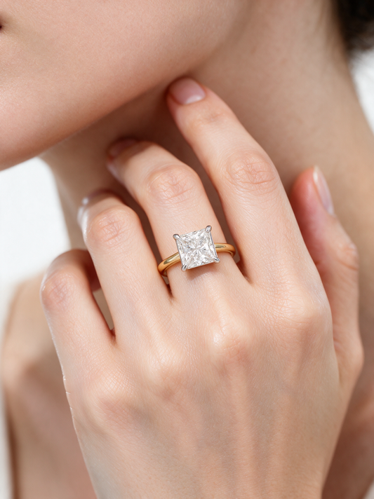 Vera 1.01-1.08ctw Princess Lab Grown Diamond Solitaire Ring