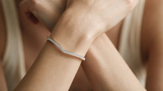 Divara Marisol Bangle, sterling silver 925 cubic zirconia bracelet