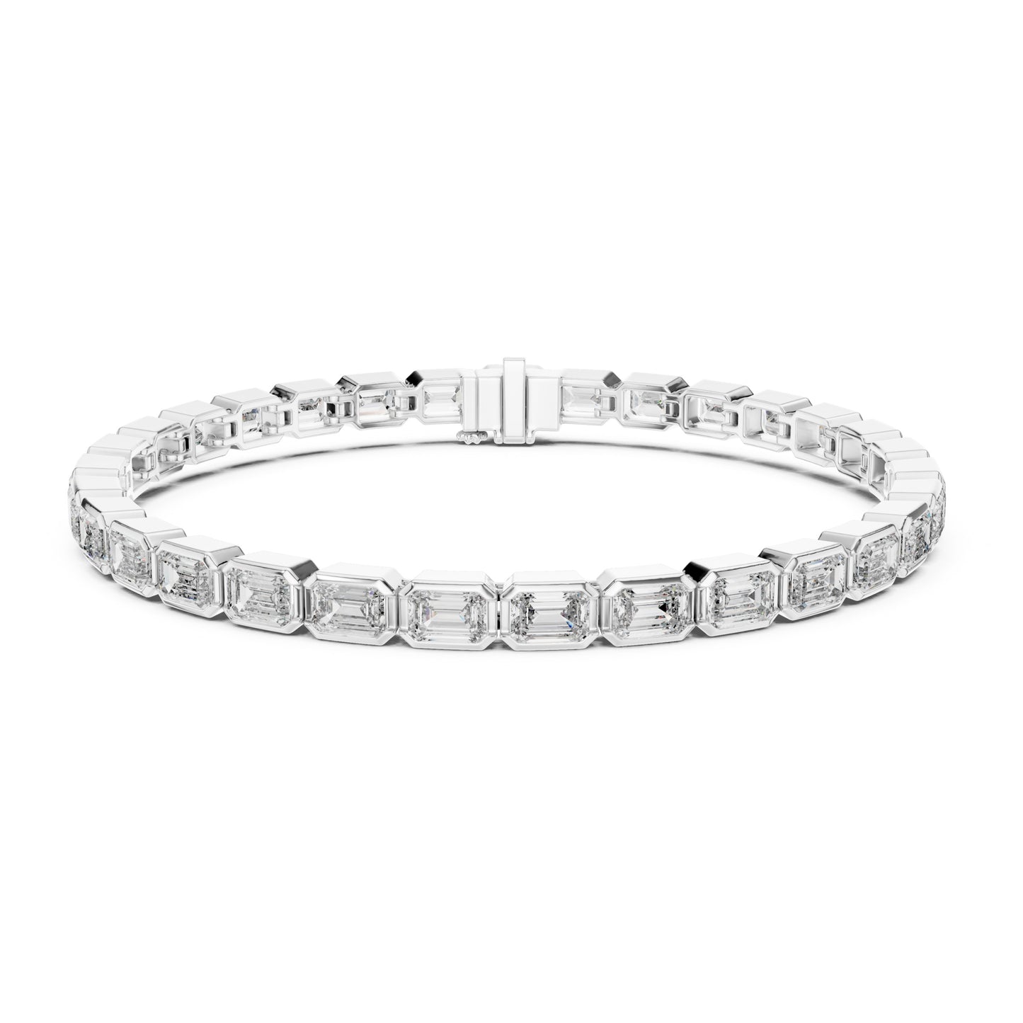 Isla 10 Carat Emerald Lab Grown Diamond Emerald Cut Tennis Bracelet