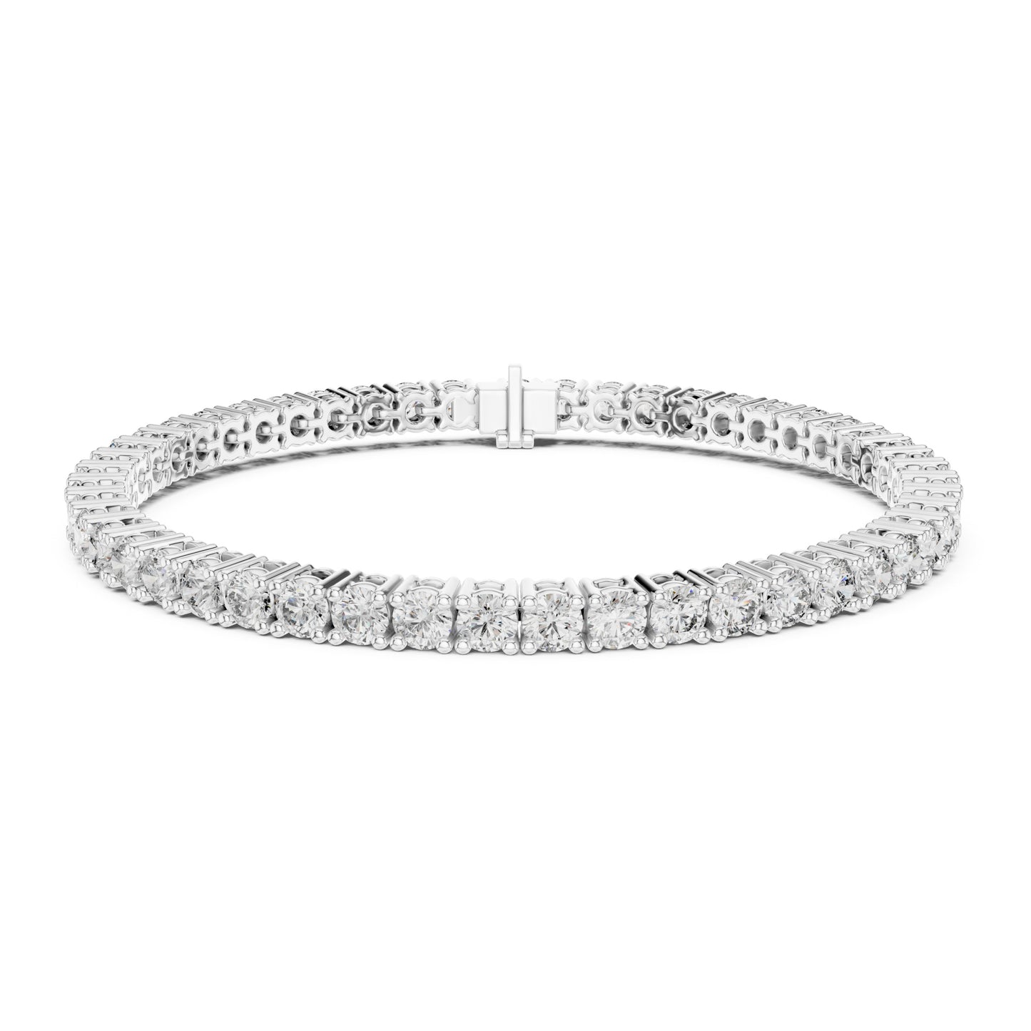 Aurora 7 Carat Round Lab Grown Diamond Slim Tennis Bracelet