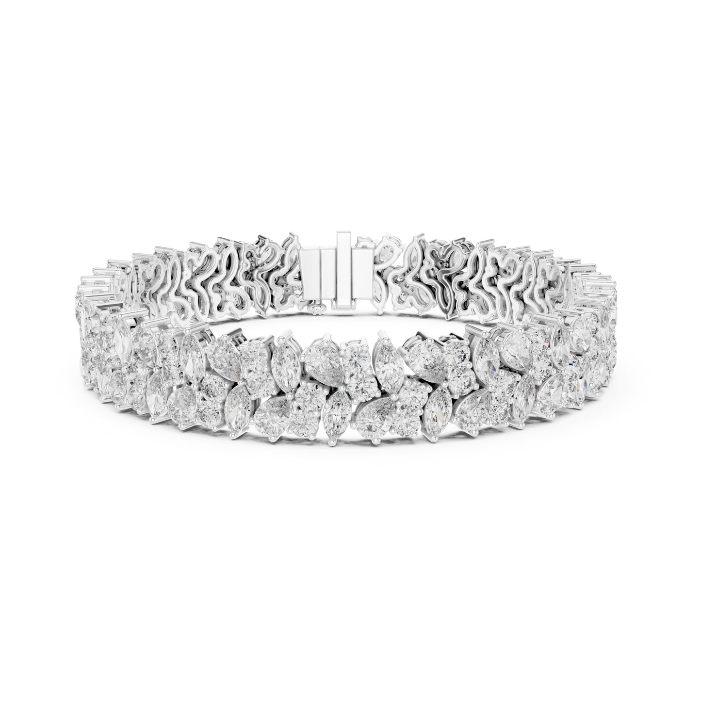 Aurora 15 Carat Pear Lab Grown Diamond Marquise Tennis Bracelet