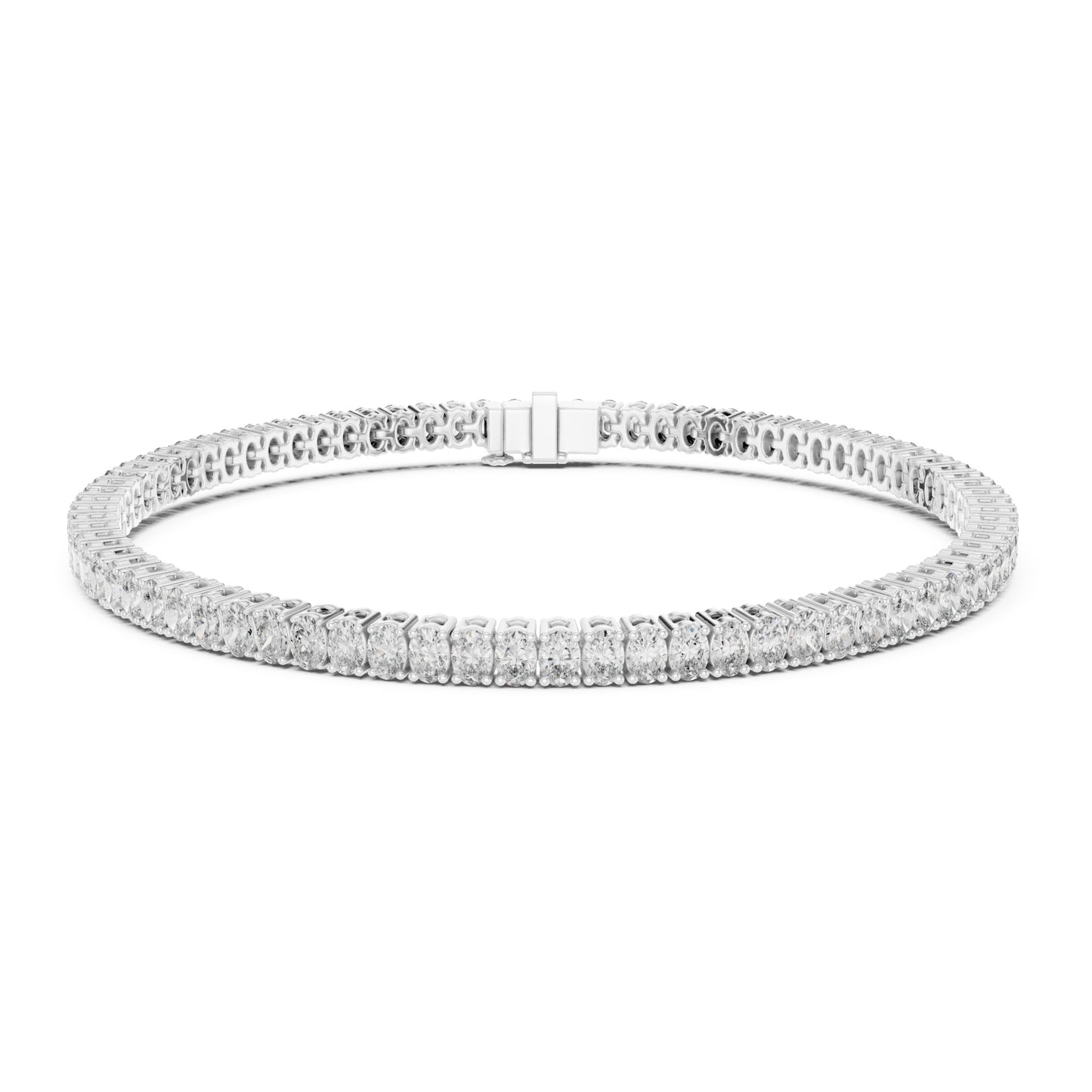 Aurora 12 Carat Oval Lab Grown Diamond Tennis Bracelet