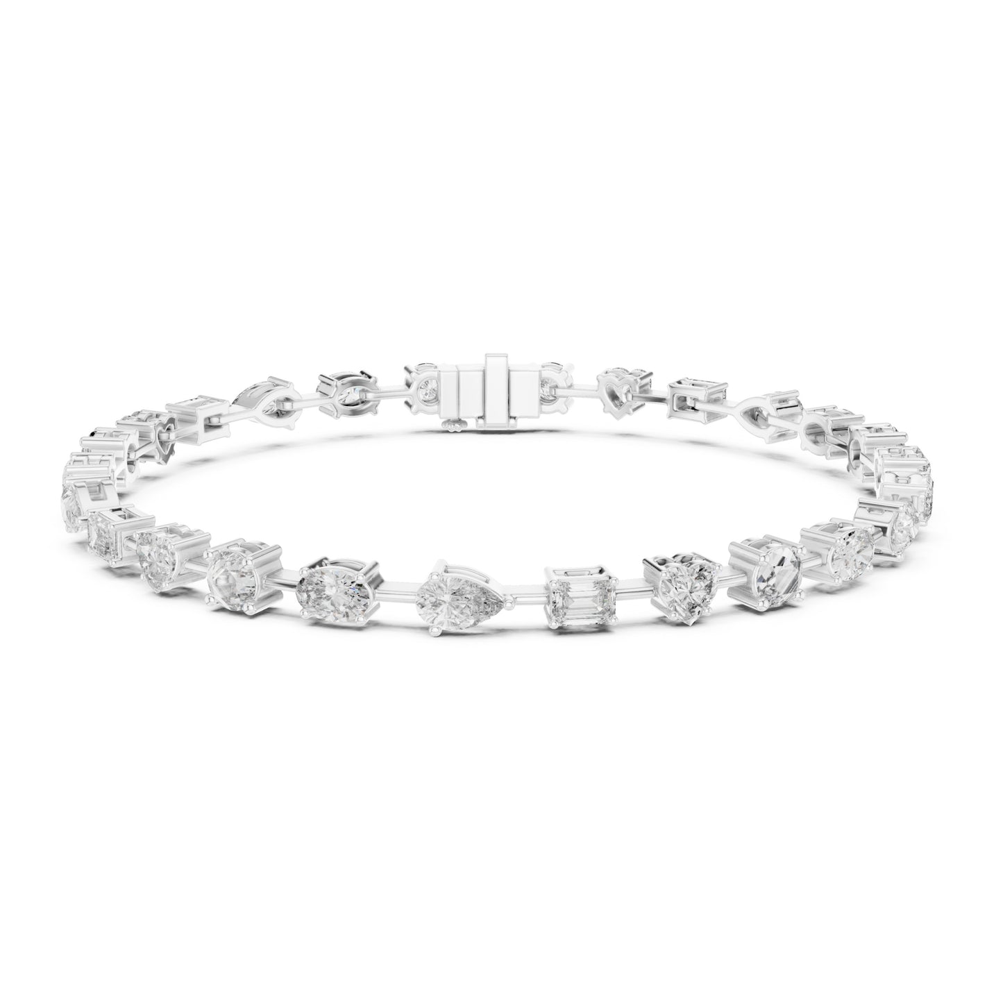 Aurora 4 Carat Round Lab Grown Diamond Heart Tennis Bracelet
