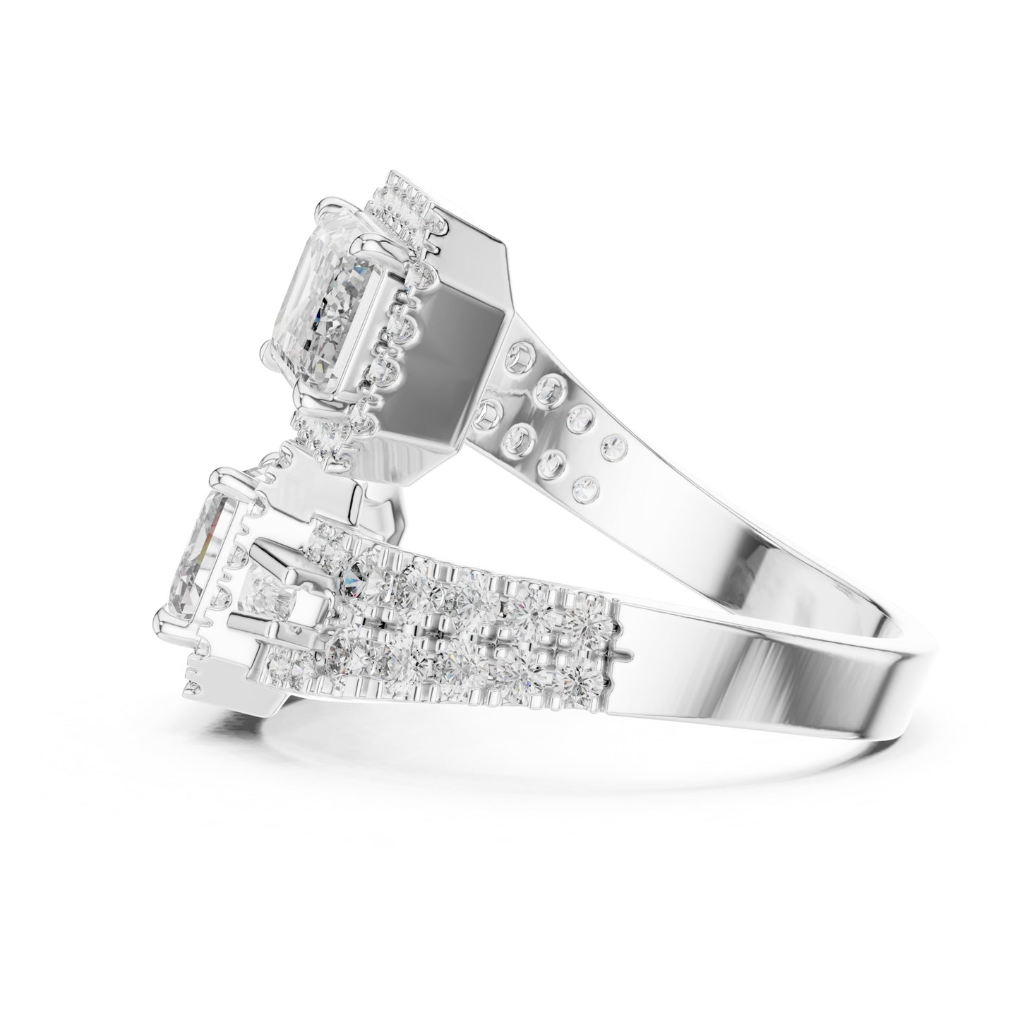 Vera 1 Carat Emerald Lab Grown Diamond Toi et Moi Ring