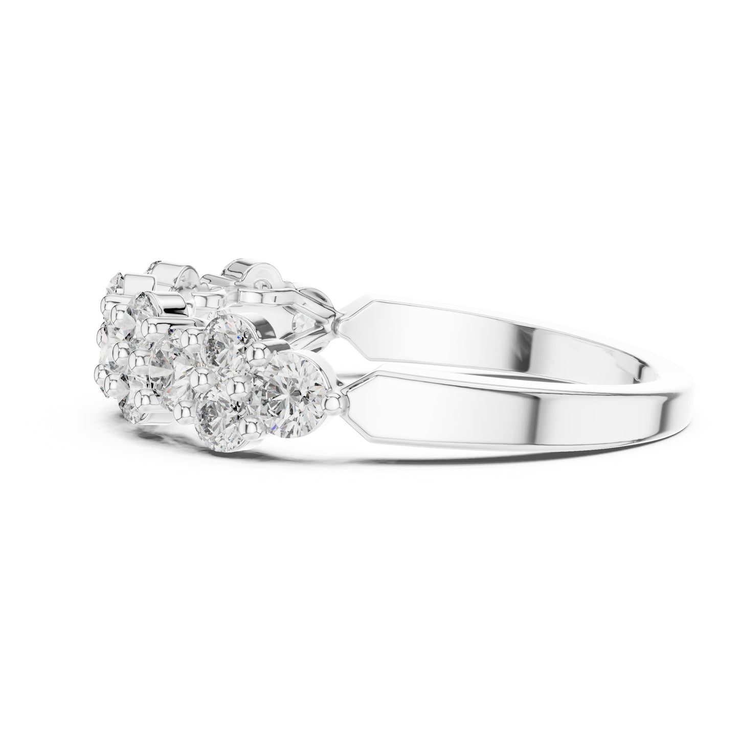 Aurora 1 Carat Round Lab Grown Diamond Half Eternity Ring