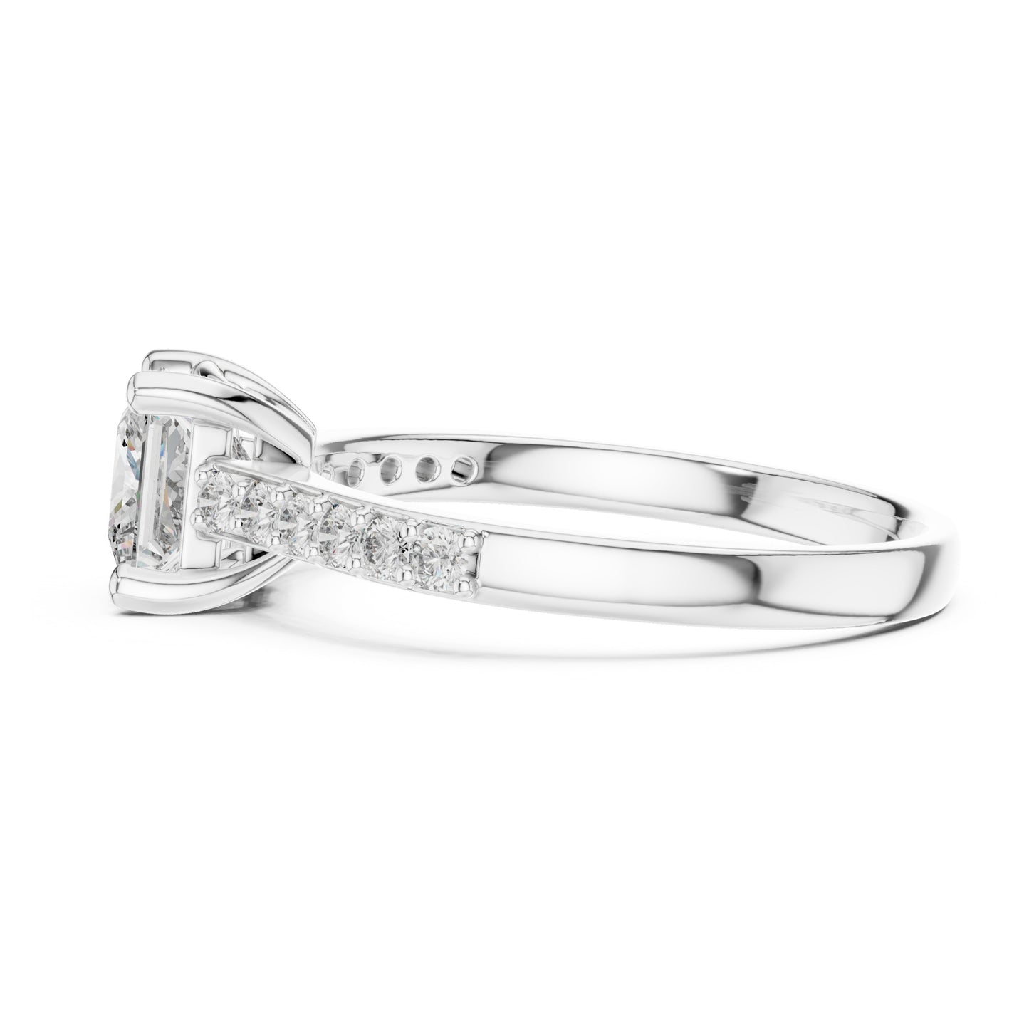 Vera 1 Carat Princess Lab Grown Diamond Graduated Engagement Ring