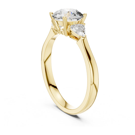 Sienna 1 Carat Round Lab Grown Diamond Bezel Three Stone Ring