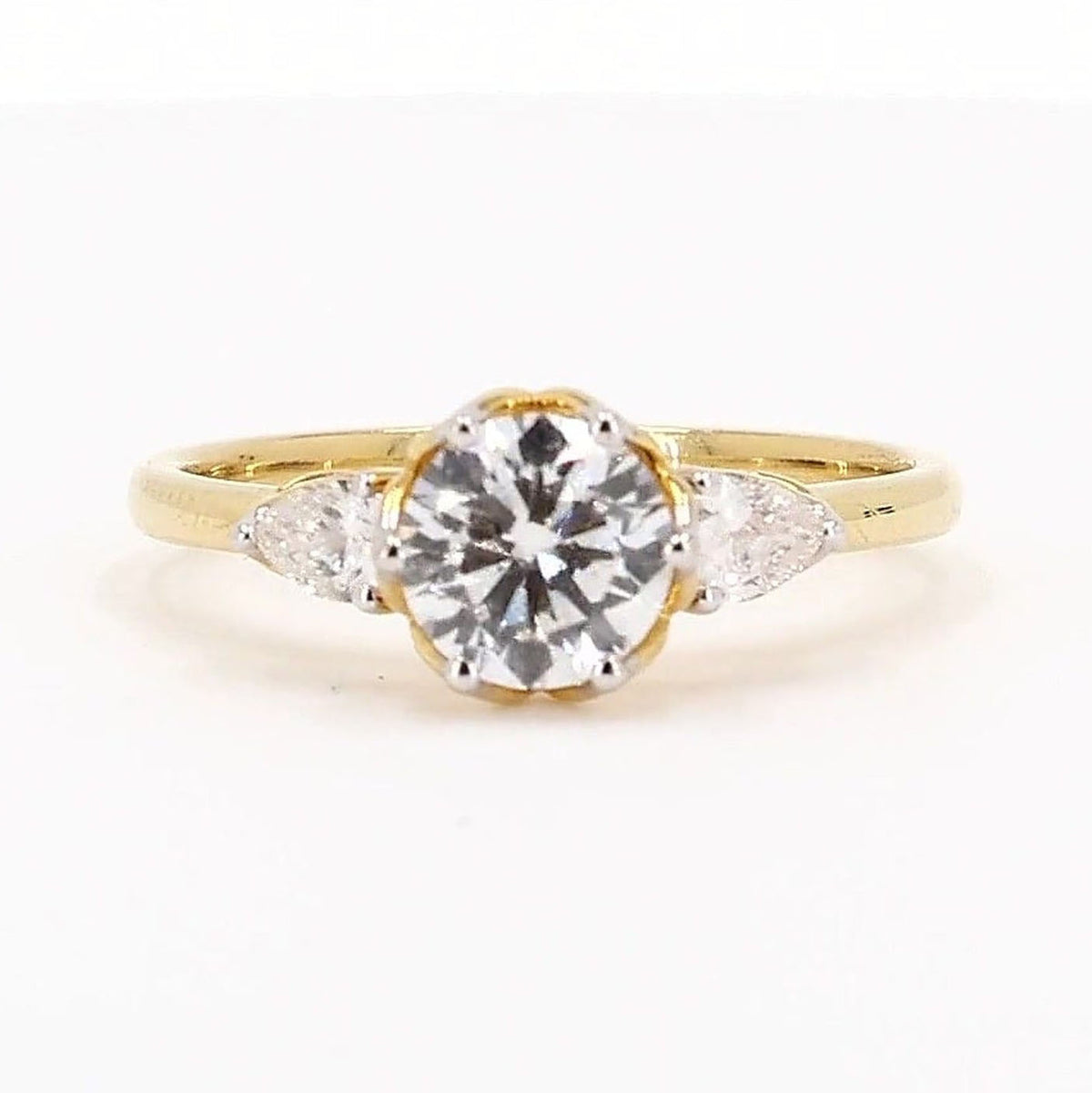 Sienna 1.20ctw Round Lab Grown Diamond Ring with Accent Diamonds