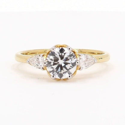Sienna 1.20ctw Round Lab Grown Diamond Ring with Accent Diamonds