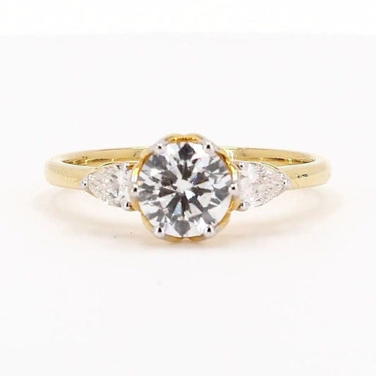 Sienna 1.20ctw Round Lab Grown Diamond Ring with Accent Diamonds