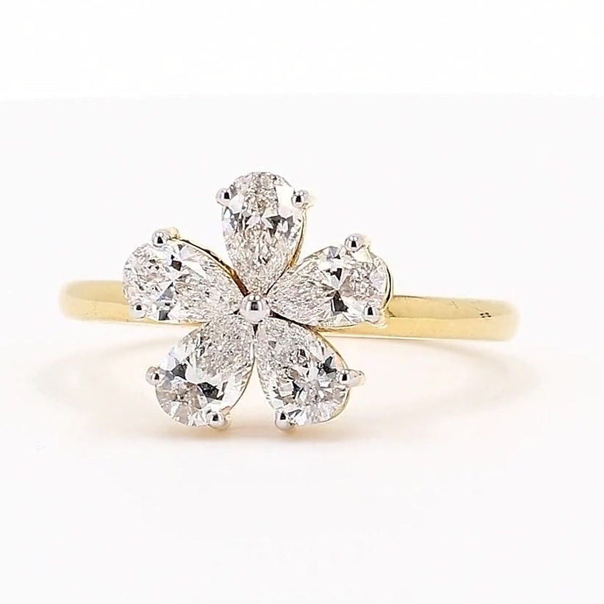 Aurora 1.04ctw Pear Lab Grown Multi-Stone Diamond Ring - AU M 1/2