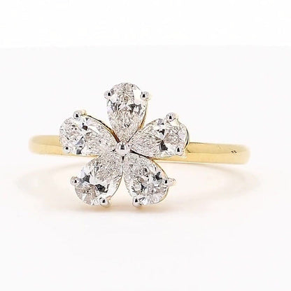 Aurora 1.04ctw Pear Lab Grown Multi-Stone Diamond Ring - AU M 1/2