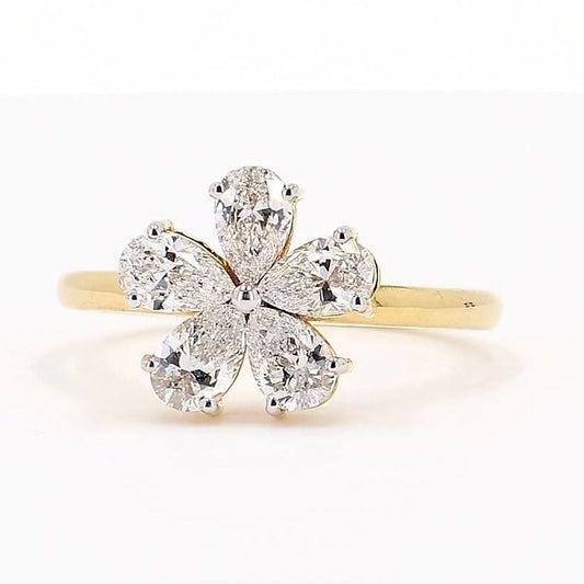 Aurora 1.04ctw Pear Lab Grown Multi-Stone Diamond Ring - AU M 1/2