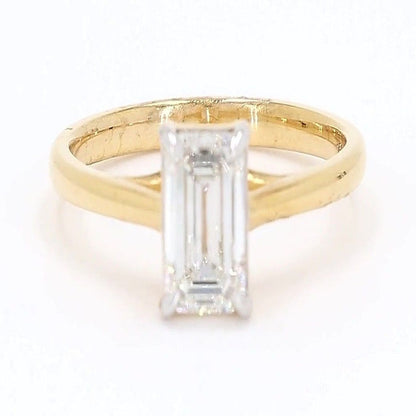 Vera 0.90-1.38ctw Emerald Lab Grown Diamond Solitaire Ring