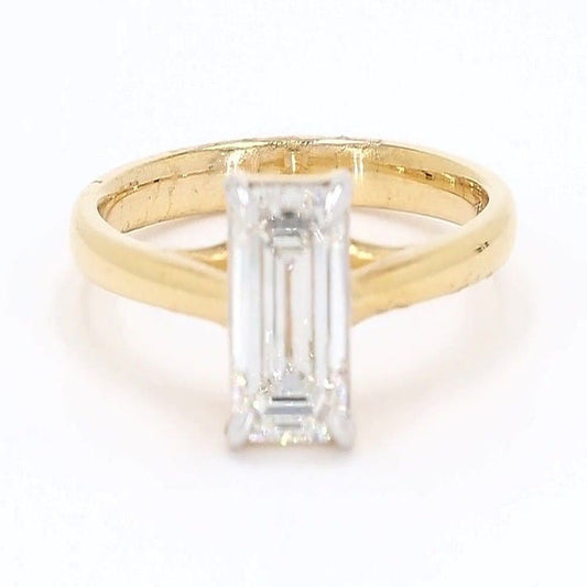 Vera 0.90-1.38ctw Emerald Lab Grown Diamond Solitaire Ring