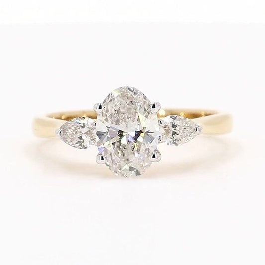 Sienna 1.31ctw Oval Lab Grown Diamond Ring with Accent Diamonds