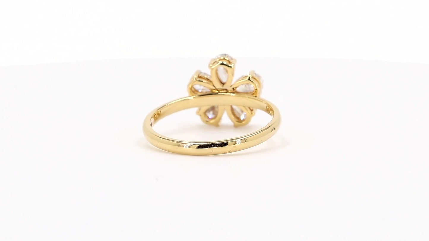 Aurora 1.04ctw Pear Lab Grown Multi-Stone Diamond Ring - AU M 1/2