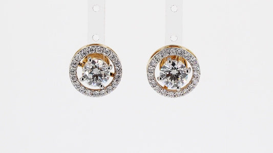 Celeste 1.96-1.97ctw Round Halo Lab Grown Diamond Stud Earrings