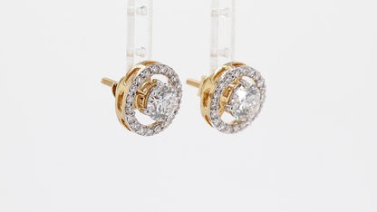 Celeste 1.96-1.97ctw Round Halo Lab Grown Diamond Stud Earrings