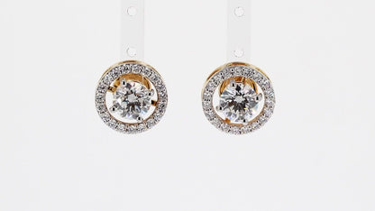 Celeste 1.96-1.97ctw Round Halo Lab Grown Diamond Stud Earrings