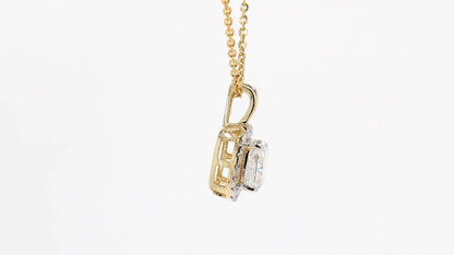Celeste 1.23ctw Cushion Halo Pendant Lab Grown Diamond