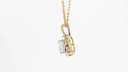 Celeste 1.23ctw Cushion Halo Pendant Lab Grown Diamond