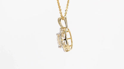 Celeste 1.11ctw Oval Halo Pendant Lab Grown Diamond