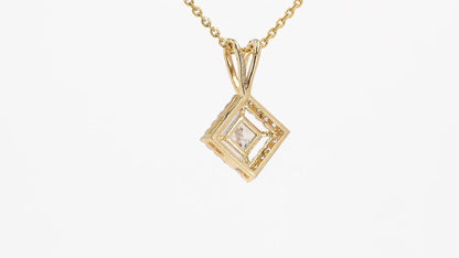 Celeste 0.64ctw Princess Halo Pendant Lab Grown Diamond