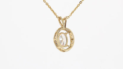 Celeste 1.11ctw Oval Halo Pendant Lab Grown Diamond