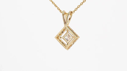 Celeste 0.64ctw Princess Halo Pendant Lab Grown Diamond