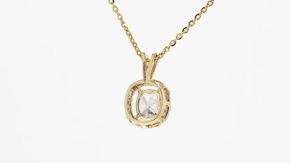 Celeste 1.23ctw Cushion Halo Pendant Lab Grown Diamond
