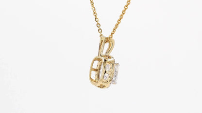 Celeste 1.23ctw Cushion Halo Pendant Lab Grown Diamond
