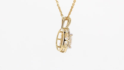 Celeste 1.11ctw Oval Halo Pendant Lab Grown Diamond