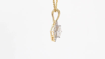 Celeste 0.64ctw Princess Halo Pendant Lab Grown Diamond