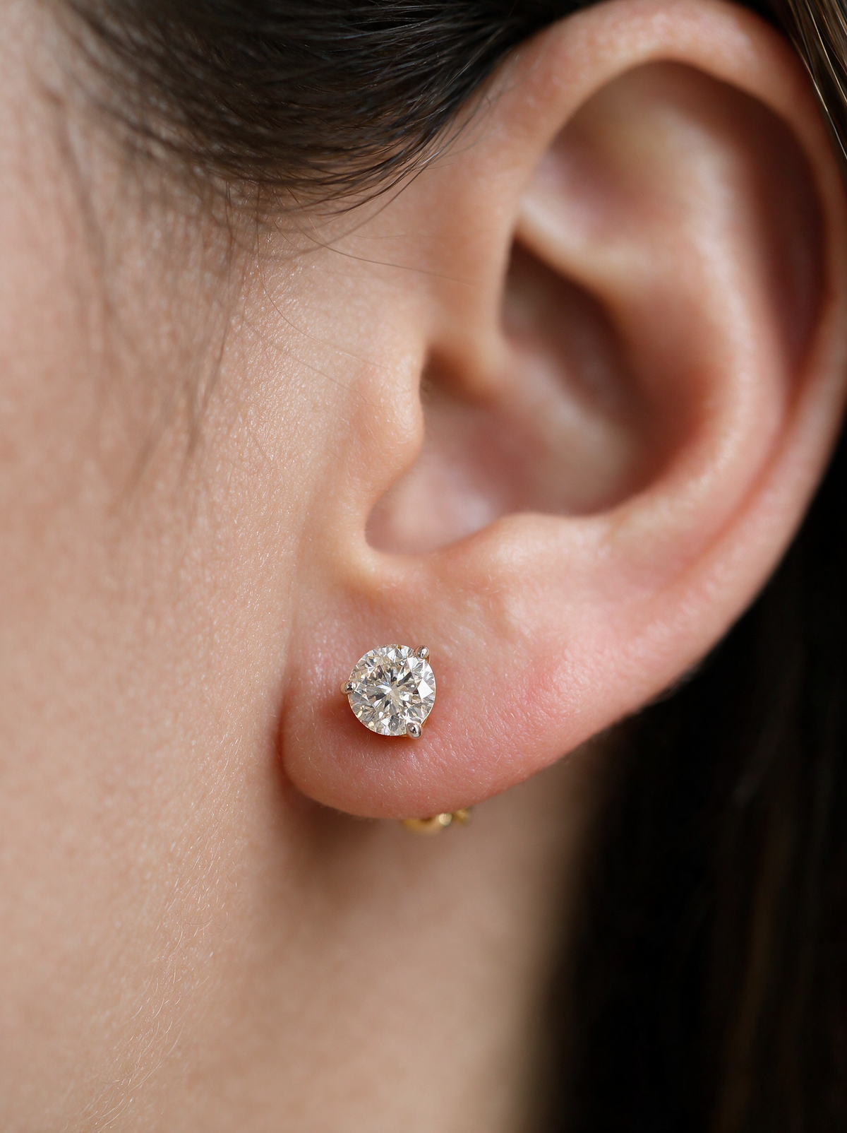 Clara 1.28-1.46ctw Round Solitaire Lab Grown Diamond Stud Earrings