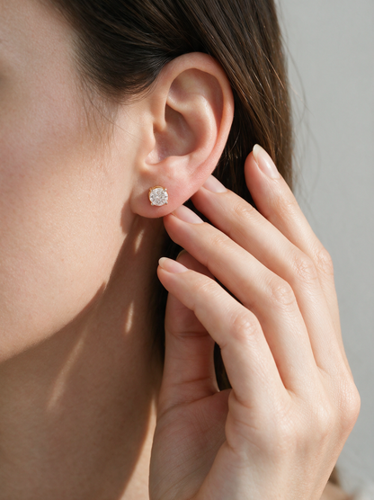 Clara 1.25-2.16ctw Round Solitaire Lab Grown Diamond Stud Earrings