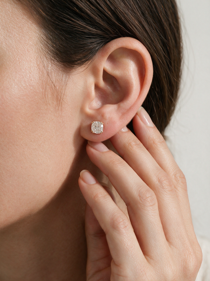 Clara 2.02ctw Round Solitaire Lab Grown Diamond Stud Earrings