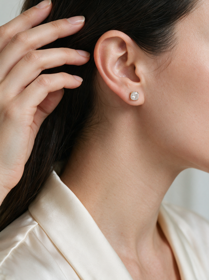 Clara 2.02ctw Round Solitaire Lab Grown Diamond Stud Earrings