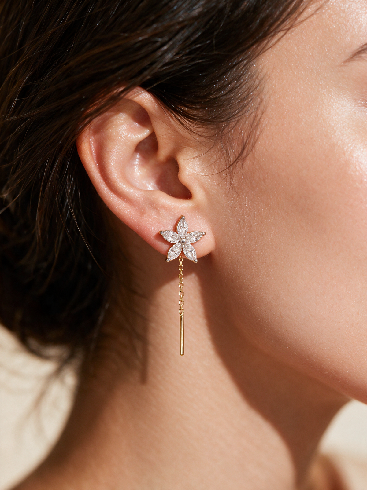 Flora 1.14-1.16ctw Marquise Floral Lab Grown Diamond Drop Earrings