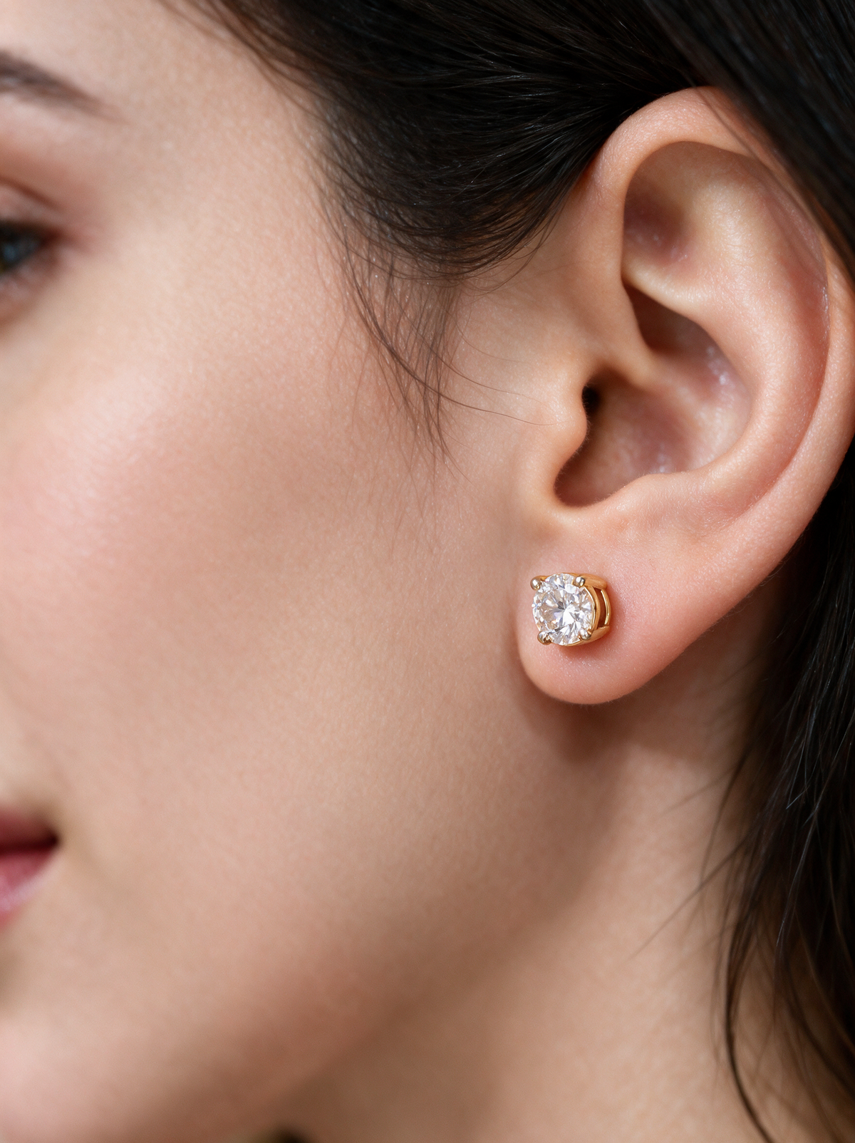 Clara 1.25-2.16ctw Round Solitaire Lab Grown Diamond Stud Earrings
