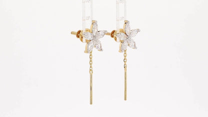 Flora 1.14-1.16ctw Marquise Floral Lab Grown Diamond Drop Earrings