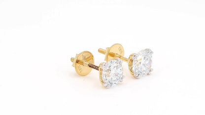 Clara 2.02ctw Round Solitaire Lab Grown Diamond Stud Earrings