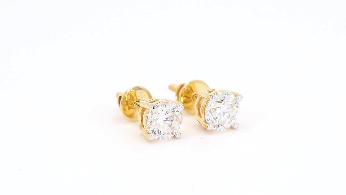 Clara 1.25-2.16ctw Round Solitaire Lab Grown Diamond Stud Earrings