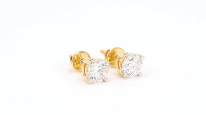 Clara 1.25-2.16ctw Round Solitaire Lab Grown Diamond Stud Earrings