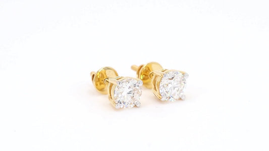 Clara 1.25-2.16ctw Round Solitaire Lab Grown Diamond Stud Earrings