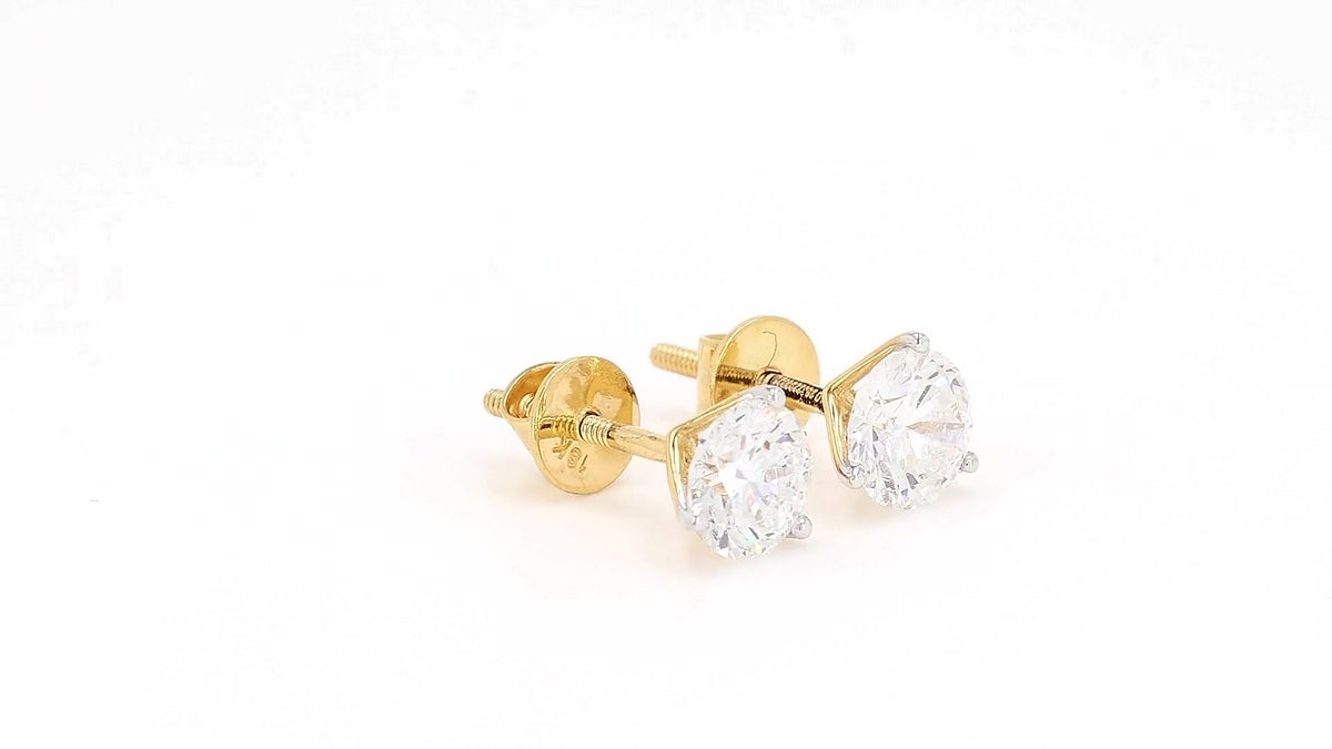 Clara 1.28-1.46ctw Round Solitaire Lab Grown Diamond Stud Earrings